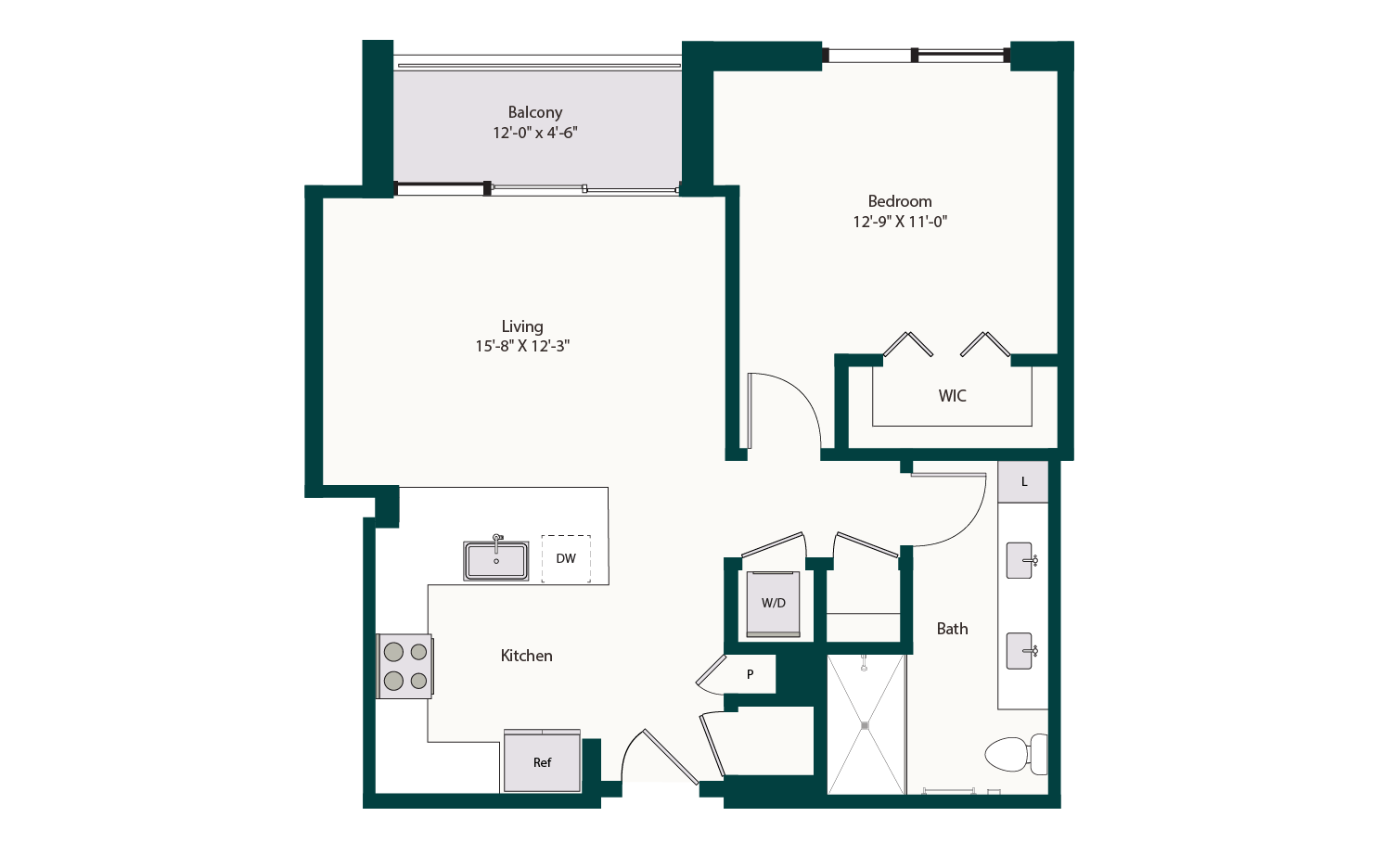 Floor plan layout diagram for A4